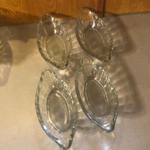 4 vintage banana split bowls dishes